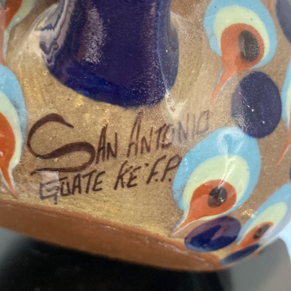 vintage handmade earthenware art pottery Teapot - Picture 2 of 3